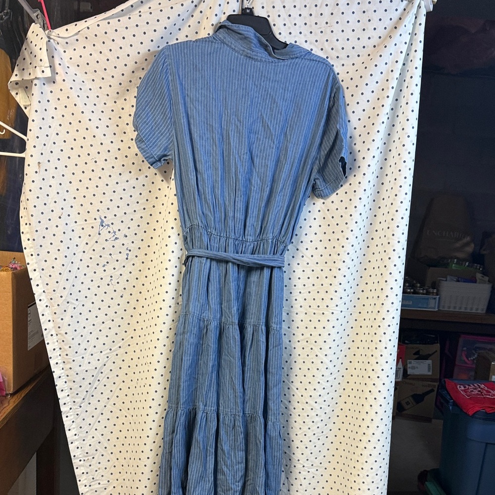 Jane and Delancey Blue Button-Up Midi Dress - Picture 2 of 4